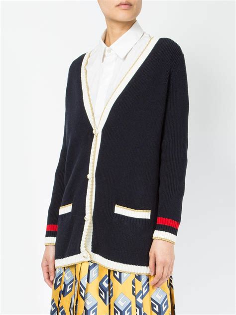 gucci cardigan blue|gucci cardigan for women.